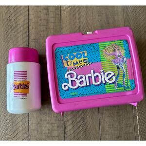 Barbie Cool Times Lunchbox Vintage 80s Thermos Plastic Pink